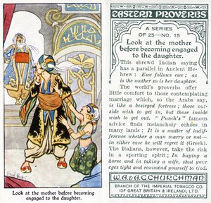 "Olhe para a mãe antes de se tornar noiva da filha", 1931 (ver também 498196)